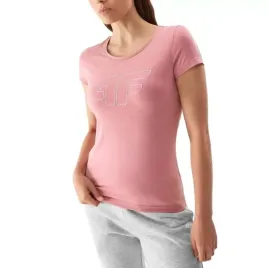 4f-koszulka-damska-gladka-t-shirt-bawelna-regular-jasny-roz-duze-logo-m