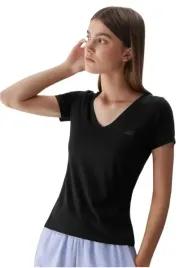 4f-koszulka-damska-gladka-bawelniana-t-shirt-damski-regular-czarny-xs