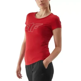 4f-koszulka-damska-gladka-t-shirt-bawelna-regular-czerwona-duze-logo-s