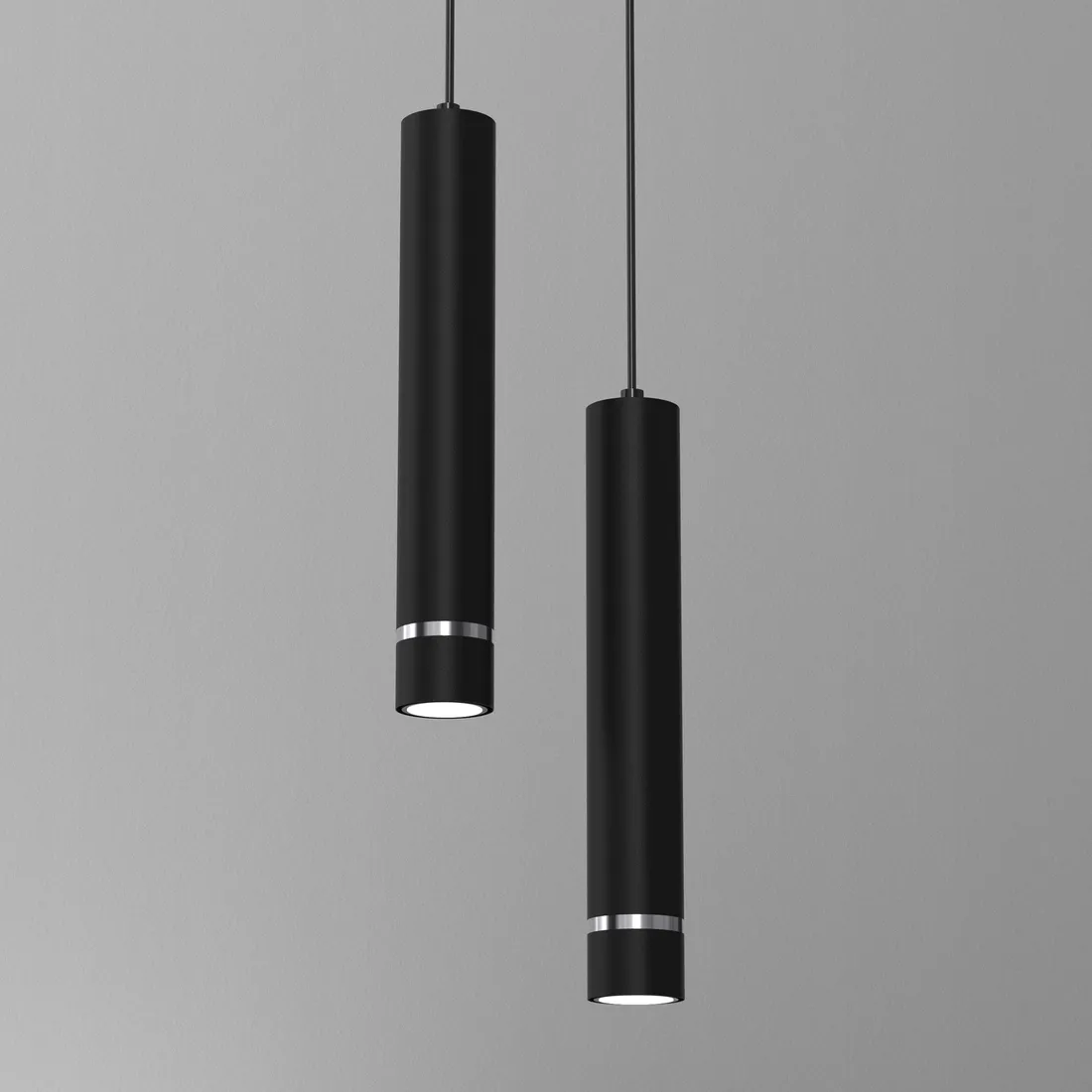 lampa-wiszaca-tuba-rura-2x-gu10-zwis-na-kole-sopel-czarna-chrom-stan-nowy