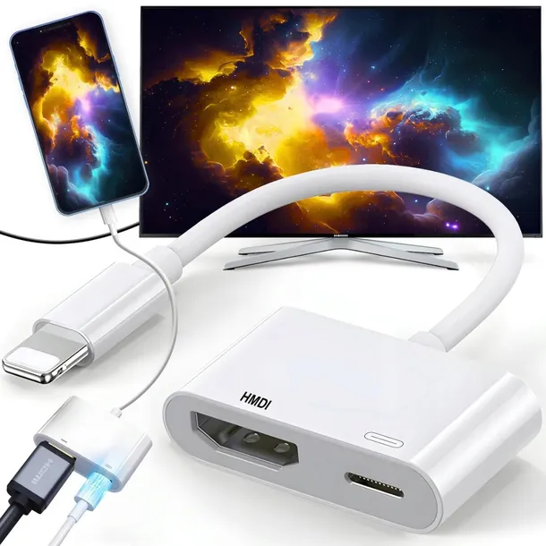ADAPTER PRZEJŚCIÓWKA ZŁĄCZE LIGHTNING HDMI DO iPad iPhone FULL HD