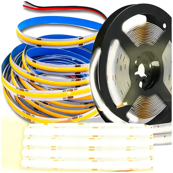 Taśma LED Neon COB 12V 12W /m 512 diod 4000K 8mm BIAŁA NEUTRALNA LINIA 5M