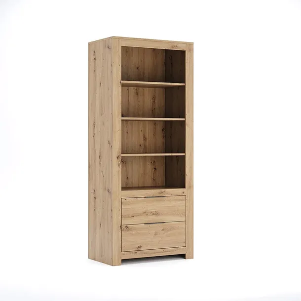 Duży Wysoki Regał stojący z półkami na książki i szufladami Dąb Artisan