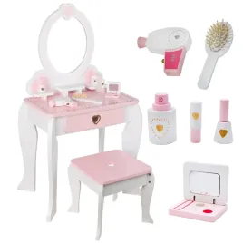 drewniana-toaletka-dla-dzieci-kinga-biala-rozowa-lustro-akcesoria-edukacja