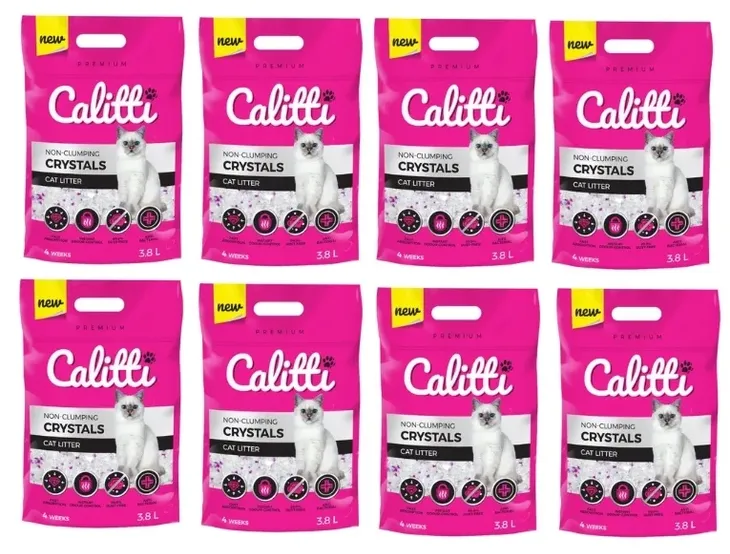 CALITTI Crystals silikonowy żwirek 8 szt. x 3,8l