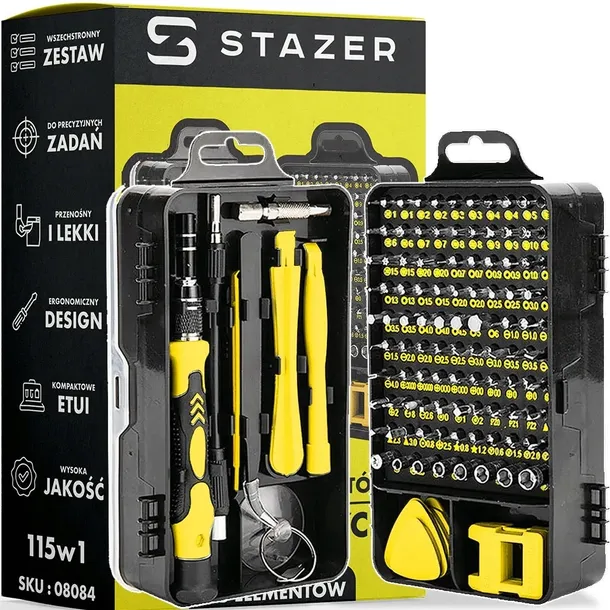ZESTAW ŚRUBOKRĘTÓW PRECYZYJNYCH WKRĘTAKI TORX ŚRUBOKRĘTY PRECYZYJNE 115w1