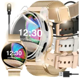 smartwatch-zegarek-damski-polskie-menu-rozmowy-sport-smart-watch-4-paski