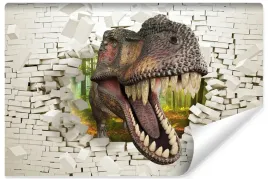 fototapeta-scienna-dinozaur-biala-cegla-mur-dziura-efekt-3d-450x300