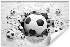 fototapeta-scienna-pilki-nozne-biala-cegla-mur-efekt-3d-sport-450x300