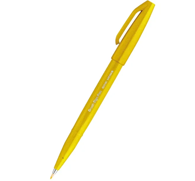 Pisak pędzelkowy PENTEL SES15C żółty