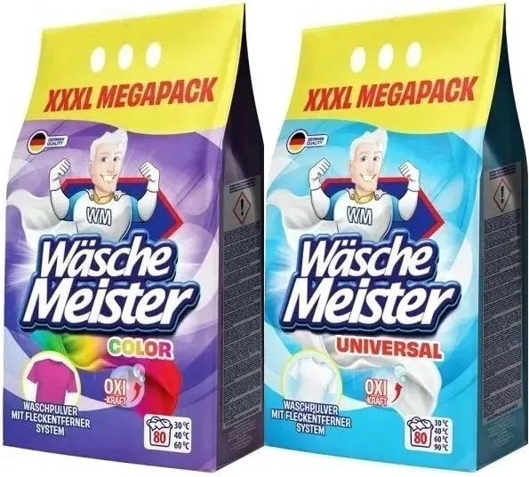 WascheMeister Białe pranie + kolor Niemiecki proszek do prania 2x6 kg