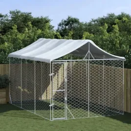 kojec-dla-psa-z-dachem-srebrny-3x45x25-m-stal-lumarko