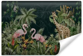 fototapeta-do-salonu-zwierzeta-rosliny-tropikalne-natura-beton-450x300
