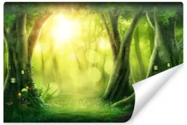 fototapeta-scienna-magiczny-las-drzewa-pejzaz-efekt-3d-450x300