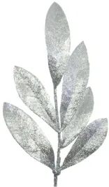 galazka-ozdobna-srebrna-brokatowa-liscie-30-cm-lisc-brokat-boze-narodzenie
