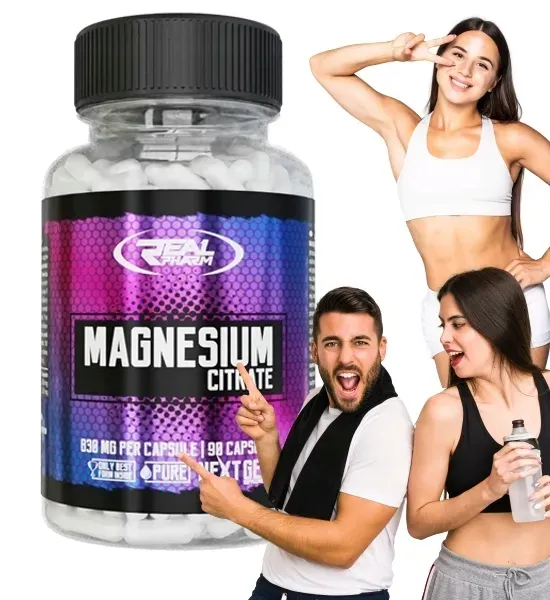 MAGNEZ Magnesium Citrate Cytrynian Magnezu Real Pharm 90 kaps