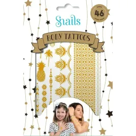 snails-tatuaze-zmywalne-woda-dla-dzieci-metaliczne-zlote-bizuteria-46szt