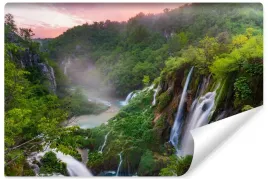 fototapeta-do-salonu-zachod-slonca-wodospady-natura-krajobraz-3d-450x300