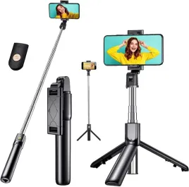 Zdjęcie produktu KIJEK DO SELFIE STICK 3w1 TRIPOD STATYW + PILOT BLUETOOTH Z UCHWYTEM NA TEL