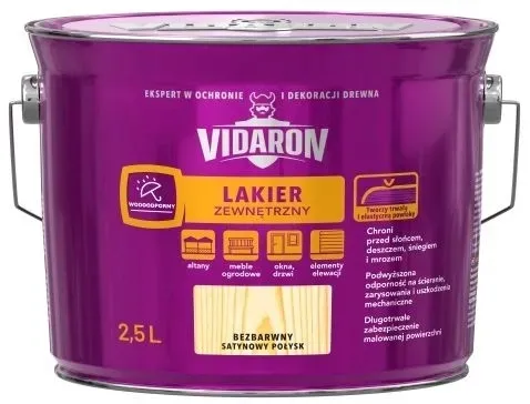 VIDARON LAKIER ZEWNĘTRZNY DO DREWNA 2,5L SATYNOWY Połysk