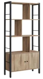 solidny-regal-na-ksiazki-zdjecia-ozdoby-dekoracje-palony-dab-154-cm-loft