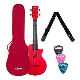 cascha-carbon-fibre-red-set-ukulele
