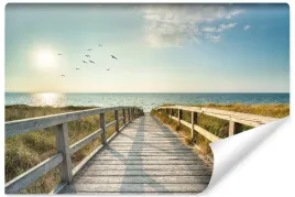 fototapeta-do-salonu-pomost-wybrzeze-morze-polnocne-krajobraz-3d-450x300