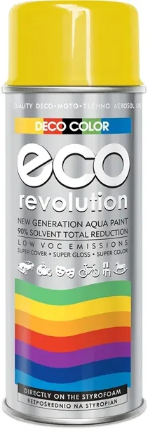 Farba lakier żółty spray styropianu eco kwiatów ral 1023 wodny 400ml