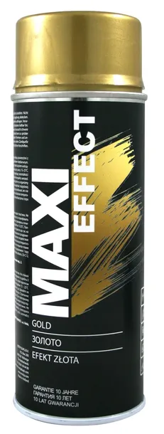 Maxi spray ZŁOTY AKRYL FARBA LAKIER GOLD złoto dekoracyjny plastiku 400 ML