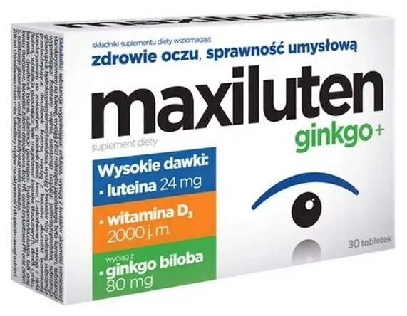 MAXILUTEN GINKGO+ koncentracja oczy pamięć 30 tabletek