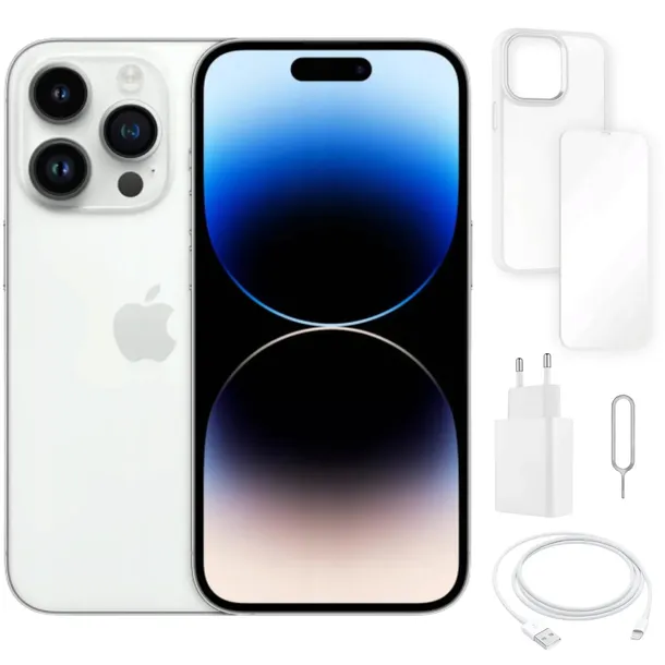 IPHONE 14 PRO 256GB APPLE | PREMIUM A+| BATERIA 100% | SREBRNY | SIM + eSIM