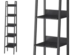 waski-czarny-regal-drabinkowy-na-ksiazki-segregatory-5-poziomow-loft-170-cm