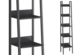 praktyczny-waski-czarny-regal-drabinkowy-na-ksiazki-5-x-polka-loft-170-cm