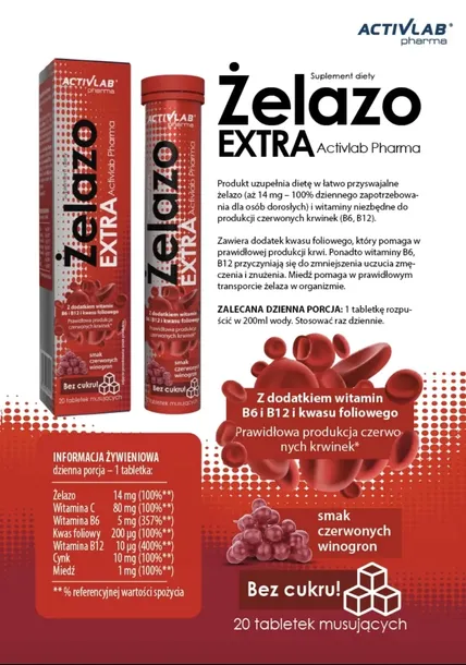 zelazo-extra-o-smaku-winogron-activlab-20-tabletek-pojemnosc-60-ml