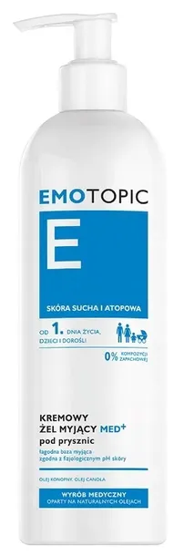 EMOTOPIC MED+ Kremowy żel myjący pod prysznic 400 ml