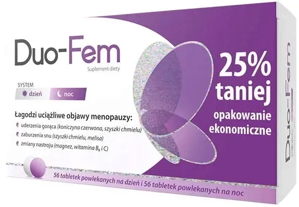DUO-FEM DZIEŃ + NOC OKRES MENOPAUZY 112 tabletek