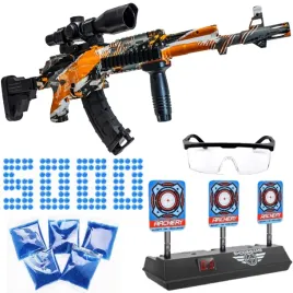 pistolet-na-kulki-zelowe-celownik-automat-m4-5000-kulek-tarcza-elektryczna