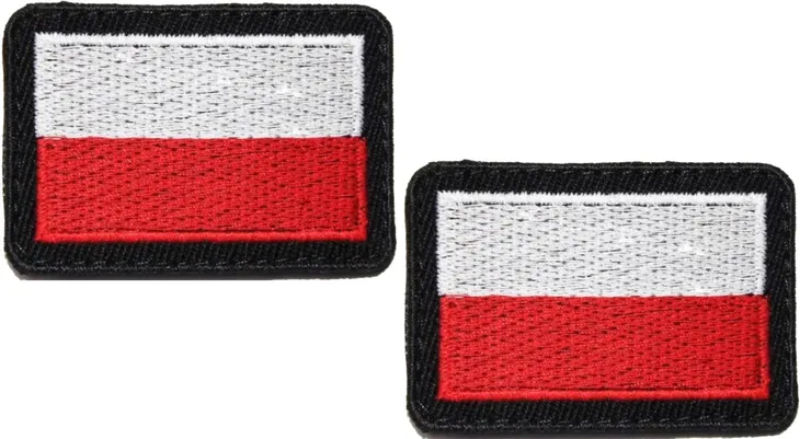 Flaga Polski naszywka na mundur komplet 2 szt.
