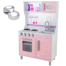 duza-tradycyjna-rozowa-kuchnia-dla-dzieci-kitchenfun-piekarnik-lampki-led