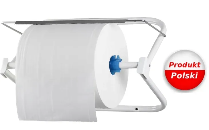 Naścienny wieszak na czyściwo w roli ręcznik papierowy Biały Produkt Polski