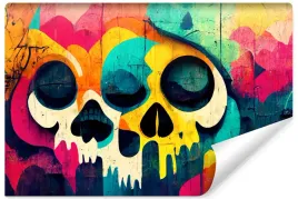 fototapeta-scienna-kolorowe-graffiti-czaszki-abstrakcja-mural-450x300