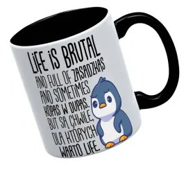kubek-bialy-czarne-ucho-i-dno-life-is-brutal-super-prezent