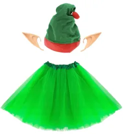 stroj-elfa-skrzata-spodniczka-tiulowa-tutu-zielona-30cm-czapka-i-uszy