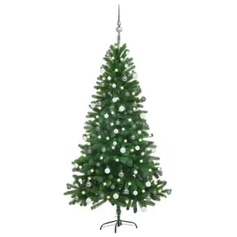 sztuczna-choinka-z-lampkami-led-i-bombkami-zielona-150-cm-lumarko