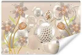 fototapeta-do-sypialni-kwiaty-bizuteria-kule-motyle-abstrakcja-3d-450x300