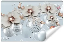 fototapeta-do-salonu-storczyki-kwiaty-kule-motyle-abstrakcja-3d-450x300