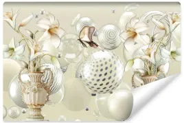 fototapeta-do-sypialni-kwiaty-lilie-kule-abstrakcja-efekt-3d-450x300