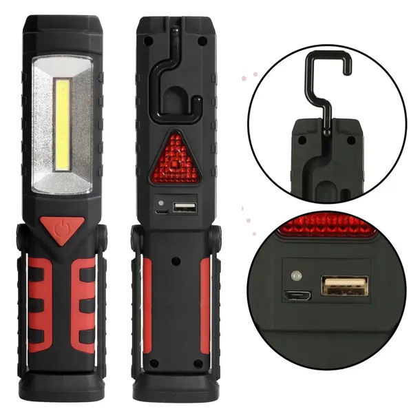 LATARKA LED Lampa warsztatowa HAK MAGNES POWERBANK USB ŚWIATŁO OSTRZEGAWCZE