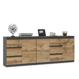 komoda-szafka-zestaw-2szt-pojemna-szuflady-grafit-dab-wotan-natalia-200-cm