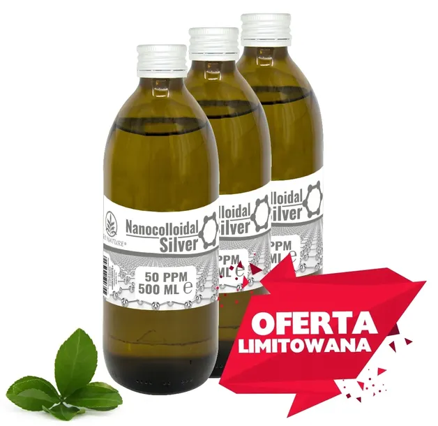 NANO SREBRO KOLOIDALNE PLAZMOWANE 50PPM 3 x 500ml Promocja